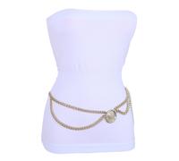 Donna Oro Metallo Catena Onda Cintura Medaglione Moneta Pendente Fibbia XL XXL