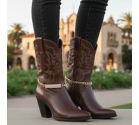 Donna Oro Metallo Catena Stivale Bracciale Cavigliera Scarpe Bling Lon Piastra