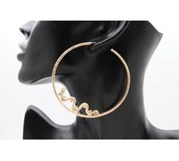 Donna Oro Metallo Gancio Moda Gioielli Orecchini a Cerchio Grande Set Serpente