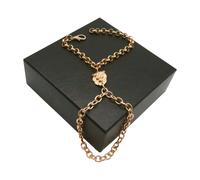 Donna Oro Metallo Mano Catena Leone Ciondolo Bracciale Anello Premium Sera Abito