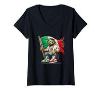Donna Orsacchiotto in costume hip hop bandiera messicana Messico Maglietta con Collo a V