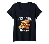Donna Orsi di Peluche Carino Friends Forever Maglietta con Collo a V