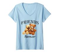 Donna Orsi di Peluche Carino Friends Forever Maglietta con Collo a V