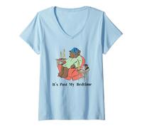 Donna Orso addormentato It's Past My Bedtime Funny Sayings Matching Maglietta con Collo a V