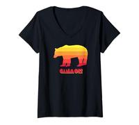Donna Orso Canmore Alberta Maglietta con Collo a V