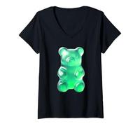 Donna Orso Gummy Mint Maglietta con Collo a V
