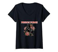Donna Orso Nero E Rose Pigeon Forge Smoky Mountains Viaggio Maglietta con Collo a V