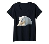 Donna Orso Polare Ursus Maritimus Arctic Wildlife Maglietta con Collo a V