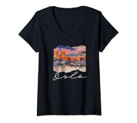 Donna Oslo Norway Souvenir/Oslo Maglietta con Collo a V