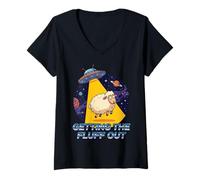 Donna Ottenere la Fluff Fuori Alien Fluffy Sheep UFO Humor Galaxy Maglietta con Collo a V