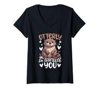 Donna Otterly innamorata di Te Maglietta con Collo a V