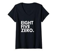 Donna Otto Cinque Zero Codice Area 850 Tallahassee Florida Maglietta con Collo a V