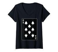 Donna Otto di picche carte da gioco Maglietta con Collo a V