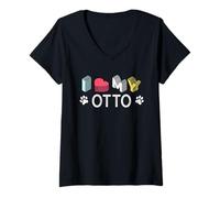 Donna Otto Nome Cane Personalizzato Otto Pet Lover Maglietta con Collo a V