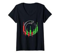Donna Ouroboros Snake Mangiare Tail Trading per Trader Maglietta con Collo a V
