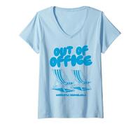 Donna Out Of Office - Sedie a sdraio - Divertente estate Maglietta con Collo a V