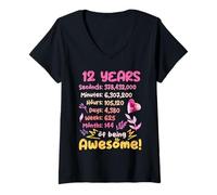 Donna Outfit Di Compleanno Fantastico Per 12 Anni! 12 ° Compleanno Maglietta con Collo a V