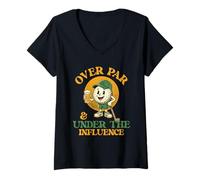 Donna Over Par & Under The Influence - Golf Golf Player Golf Maglietta con Collo a V