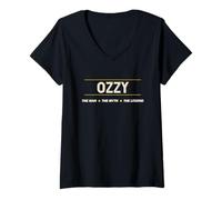 Donna Ozzy - l'Uomo Il Mito la Leggenda | Nome della Leggenda del Mito - Maglietta con Collo a V
