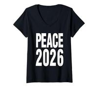Donna Pace 2026 The Year Humanity Unites Hope Tee Gift for all. Maglietta con Collo a V