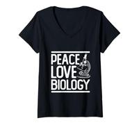 Donna Pace Amore Biologia Maglietta con Collo a V