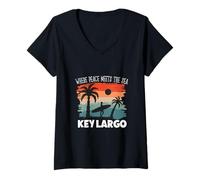 Donna Pace in Riva al Mare - Key Largo Maglietta con Collo a V