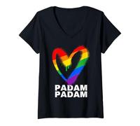 Donna Padam Padam - Mese dell'orgoglio LGBTQ+ - Heartbeat Padam Padam Maglietta con Collo a V