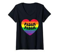 Donna Padam Padam - Mese dell'orgoglio LGBTQ+ - Heartbeat Padam Padam Maglietta con Collo a V