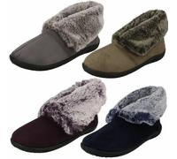 Donna Padders Largo Fit Pelliccia Finta Ammanettato Slip On Tessuto Pantofole