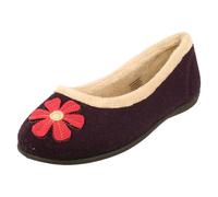 Donna Padders Micro Camoscio Memoria Schiuma Largo Fit Pantofole - Happy