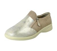 Scarpe Casual Padders Donna In Pelle Avorio Pearl Combi Con Doppia Zip
