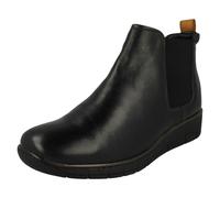 Donna Padders Pelle Vestibilità Larga Zeppa Tacco Casual Corto Stivali Caviglia