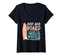 Donna Paddleboarding Just ADD Board And Water Maglietta con Collo a V