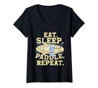 Donna Paddleboarding Maglietta con Collo a V