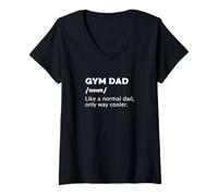 Donna Padre Allenamento Palestra Dad Like A Normal Dad Only Way Cooler Maglietta con Collo a V