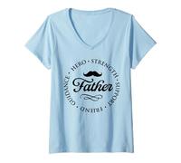 Donna Padre eroe forza guida supporto amico padri amore Maglietta con Collo a V
