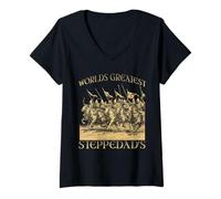 Donna Padri della steppa Impero mongolo Gengis Khan Orda d'oro Maglietta con Collo a V