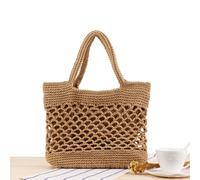 Donna Paglia Borsa Cotone Uncinetto Grande Capacità Totes Intrecciato a Tracolla