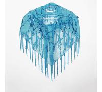 Donna Paillettes Nappe Triangolo Sciarpa Velato a Rete Scialle per Danza