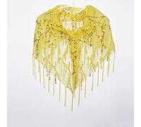 Donna Paillettes Nappe Triangolo Sciarpa Velato a Rete Scialle per Danza