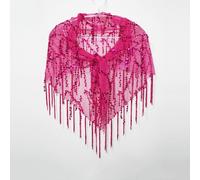 Donna Paillettes Nappe Triangolo Sciarpa Velato a Rete Scialle per Danza