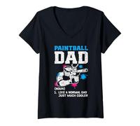 Donna Paintball Dad Like a Normal Dad Just Much Cooler Definition Maglietta con Collo a V