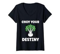 Donna Pak Choy Your Destiny Funny Quote Bok Choy Maglietta con Collo a V