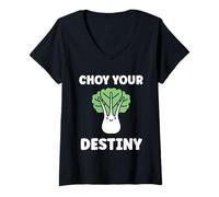Donna Pak Choy Your Destiny Funny Quote Bok Choy Maglietta con Collo a V
