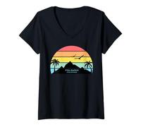 Donna Palawan Filippine Isola Palme Sud-Est Asiatico Souvenir Maglietta con Collo a V