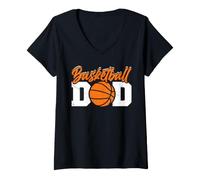 Donna Pallacanestro papà papà Marito Divertente Uomini Basket Maglietta con Collo a V