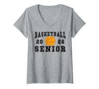 Donna Pallacanestro Senior Night Basket Senior 2026 Laurea 91 Maglietta con Collo a V