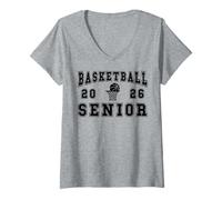 Donna Pallacanestro Senior Night Basket Senior 2026 Laurea 92 Maglietta con Collo a V