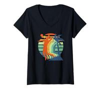 Donna Pallavolo Retro Vintage Giocatore Beach Volley Maglietta con Collo a V