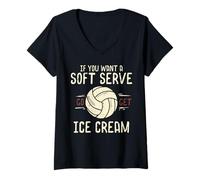 Donna Pallavolo Vuoi Soft Serve Get Ice Cream Donne Uomini Bambini Maglietta con Collo a V